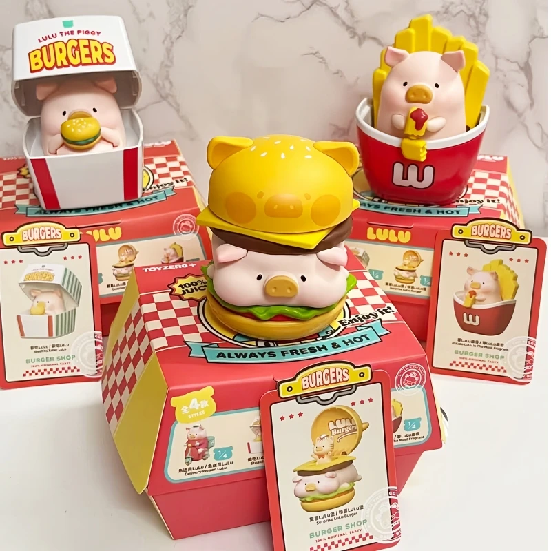 

Hot New Original Lulu The Piggy -Burger Express Movable Series 1pc Action Figure Random Collectible Toy Desktop Decoration Gift