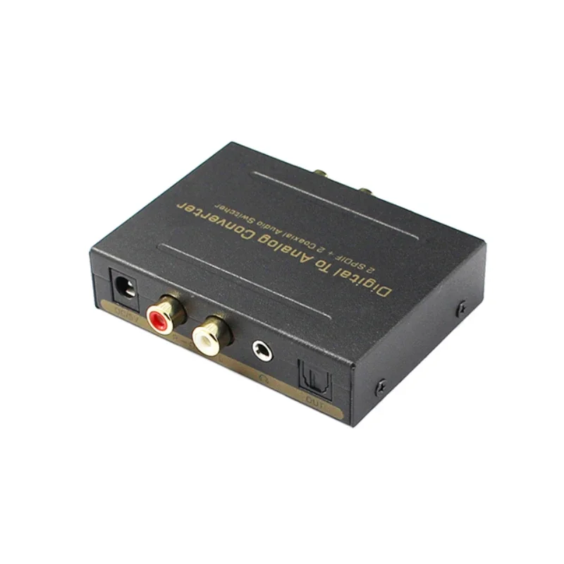 

With SPDIF/Toslink 3x1 Switch box 3 ports Digital Audio Decoder to Analog converter