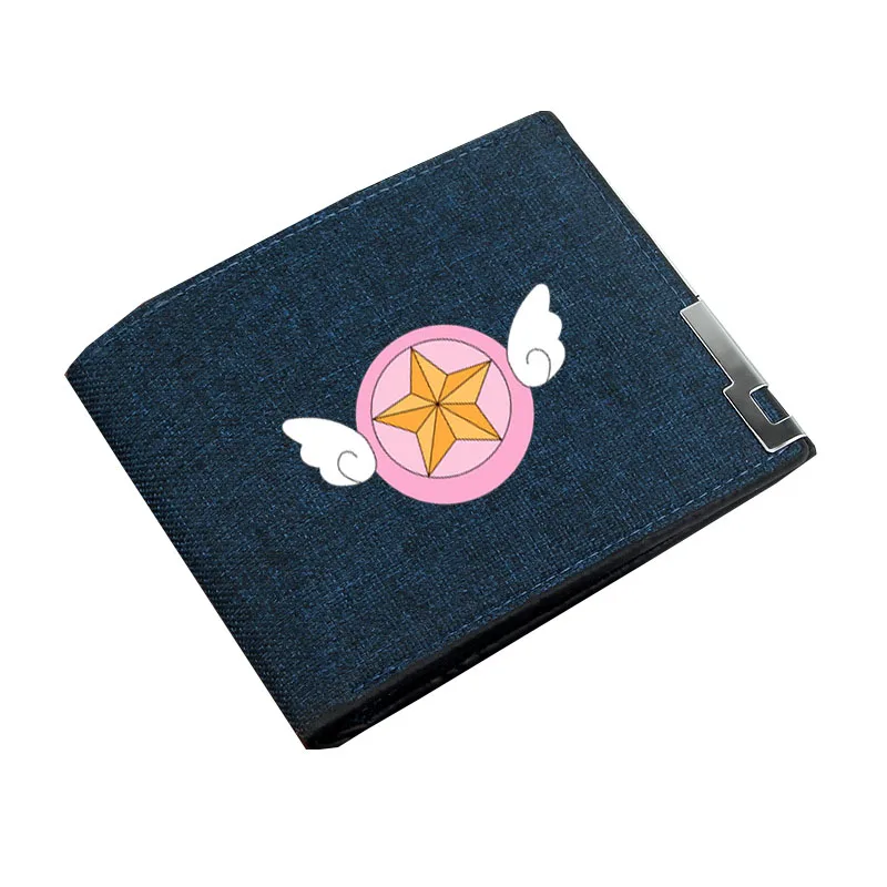 Teenagers Wallet Short Money Bag Kids Coin Purse Bi-fold Holder Canvas Casual Wallet anime  Cardcaptor Sakura Cartoon Wallet