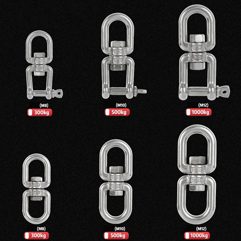 304 Stainless Steel Rotating Ring Universal Ring 8-Ring Chain Buckle Rigging Accessories Dog Chain Accessories