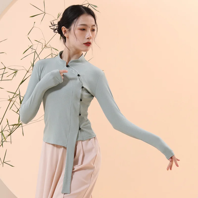 

Classical dance clothes, spring and autumn dance practice clothes, women's Chinese dance ballet slimming long sleeved suit, danc