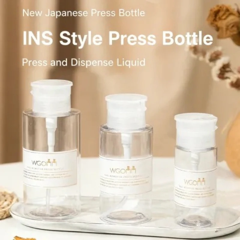 Press-type Dispenser Bottle Portable Push Down Empty Lockable Pump Bottle for Nail Polish and Makeup Remover Bottle Packaging