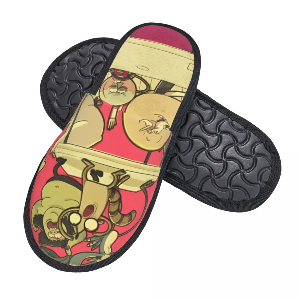 Custom R-Regular Show Soft Memory Foam House Slippers Women Funny Cartoon Cozy Warm Anti-skid Sole Slipper