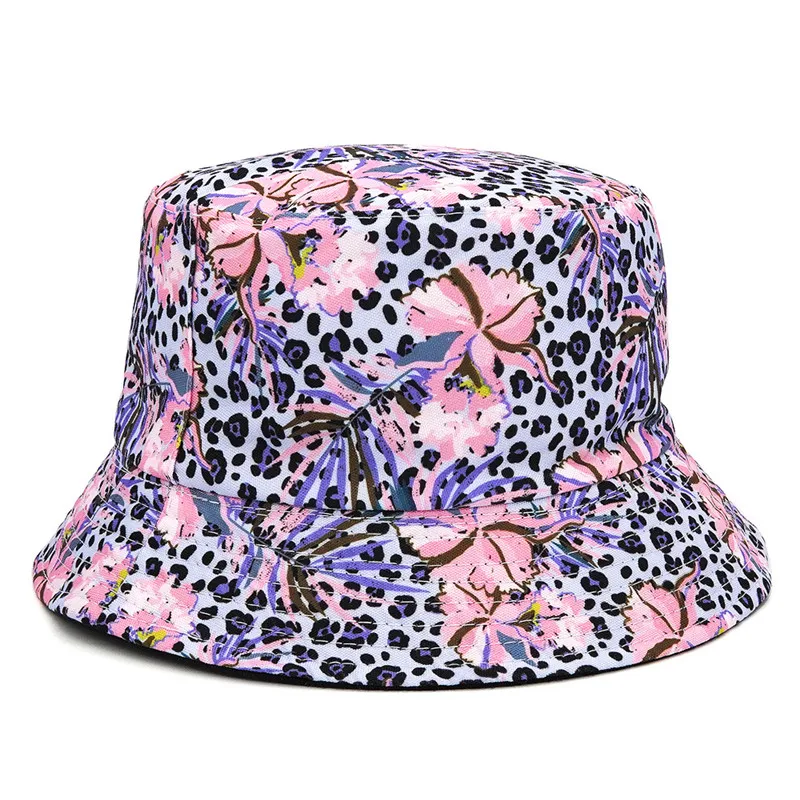 2022 Cotton Print Two Sides Wear Bucket Hat Fisherman Hat Outdoor Travel Sun Cap For Men And Women 141