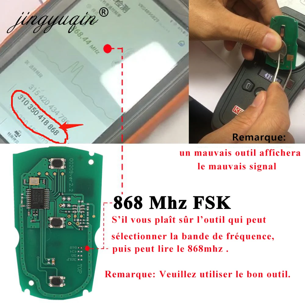 Jingyuqin 5 pz/lotto chiave a distanza per BMW CAS3 System 315MHz / 868Mhz FSK per X5 X6 Z4 1/3/5/7 Series Vehicle Smart Key Control