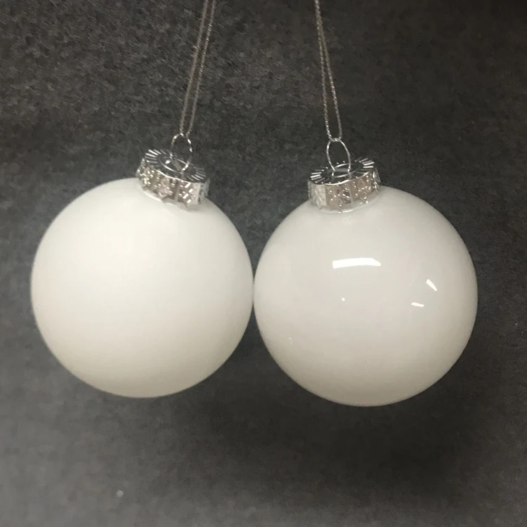 

Рождественский стеклянный кулон в подарок 8 см, чистый белый шар