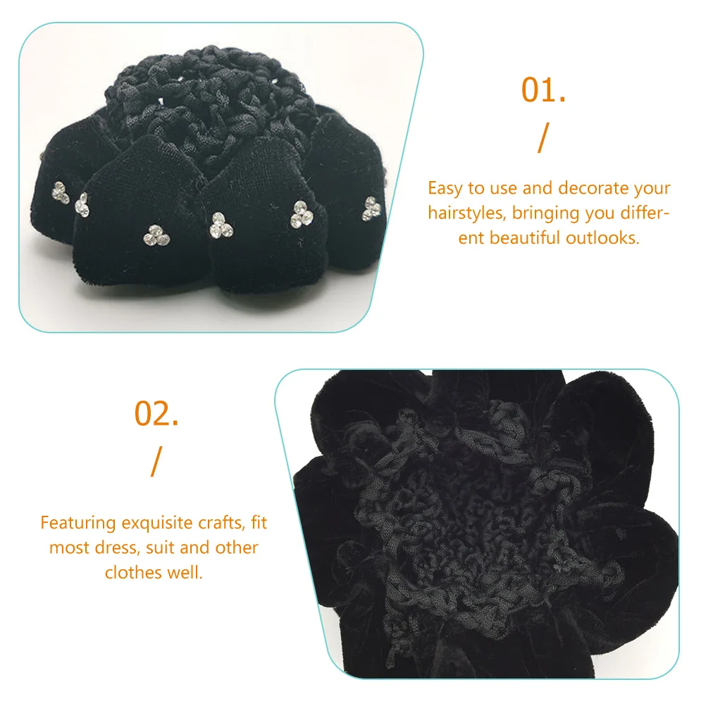 

4Pcs Hair Bun Net Elegant Accessories Women Hairstyles Decorate Easy Use Polyester Ballet Fine Workmanship Hairnets