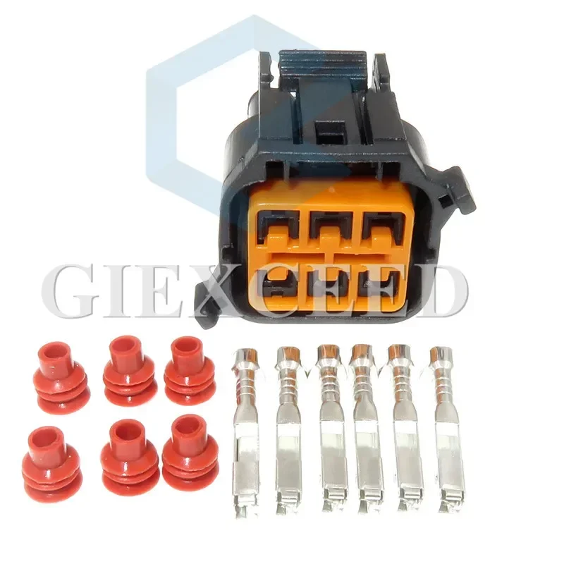 

2 Sets 6 Pin Waterproof Automotive Car Headlight Socket AC Assembly Auto Light Lamp Plug HP066-06021 For Hyundai Kia