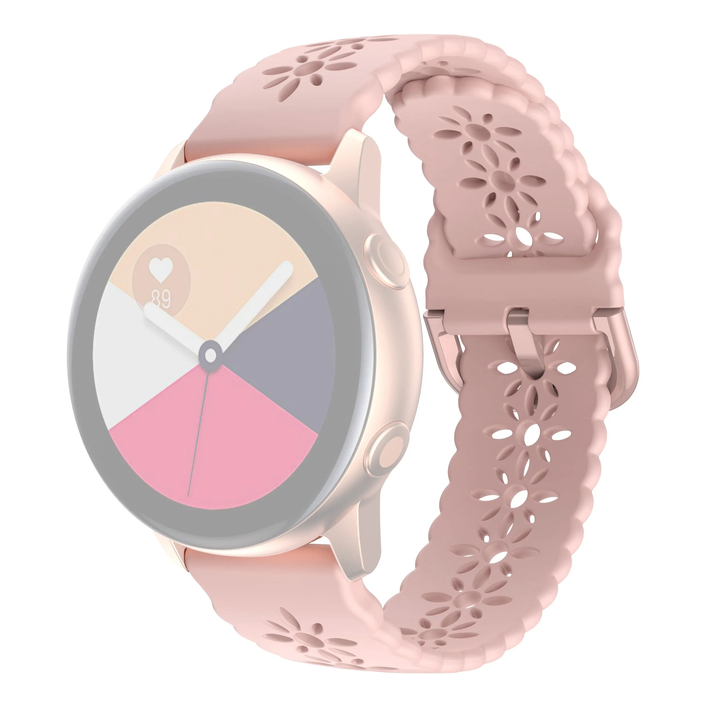 

For Samsung Galaxy Watch4 40mm/44mm/Watch4 Classic 42mm/Garmin Venu 2 Plus Plum Blossom Silicone Band 20mm