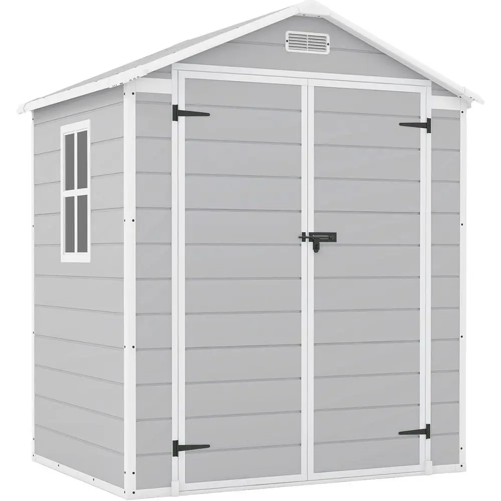 

6x4 T Plastic Outdoor Storage Shed with loor, Resin Outside Shed Perect to Store Patio urniture, GardenTools Bike Accories, Beac