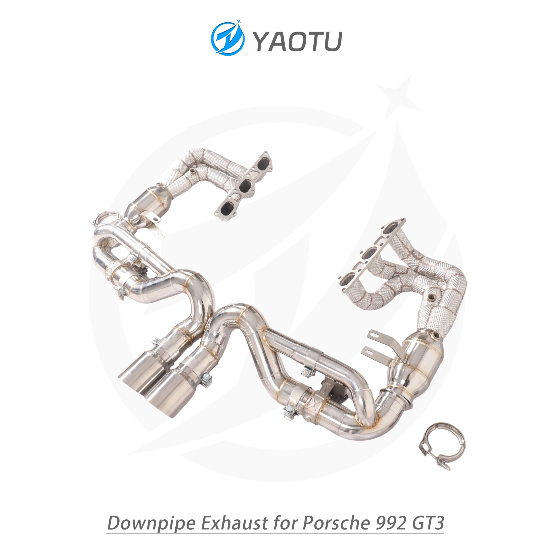 YT High Performance Stainless Steel Full Valved Exhaust System For Porsche 992 GT3 With 3-way Catalytic Manifold