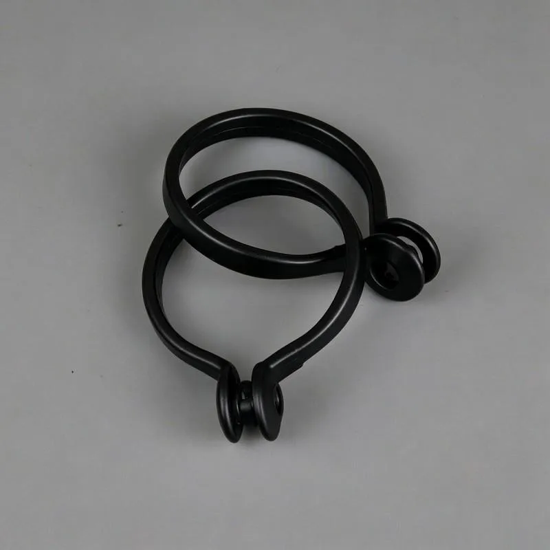 60 pcs No Rod Removal Needed 35mm Split Ring Drapery Hooks, great for Bathroom Sheer Curtain, Smooth Sliding Plastic, Black