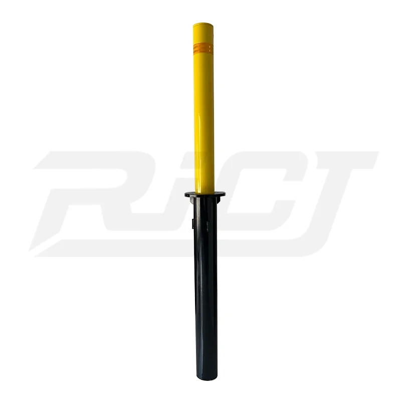Stainless Steel Manual Lift Assist Rising Post Vehicle Access Control Steel Pipe Semi Auto Telescopic Bollards