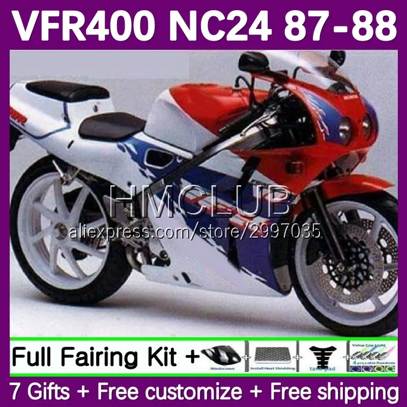 Fairings For HONDA VFR400 R V4 NC24 VFR400RR VFR400R red glossy 1987 1988 41No.36 RVF400R RVF VFR 400 R RR 400R CC 87 88 Body