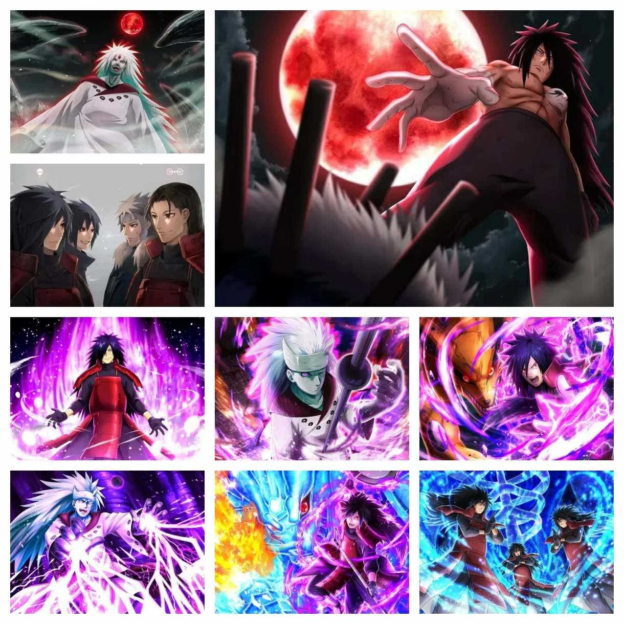 Póster de Anime clásico japonés Naruto Uchiha Madara, pintura en lienzo, decoración del hogar, arte de pared, decoración para habitación infantil, Cuadros murales
