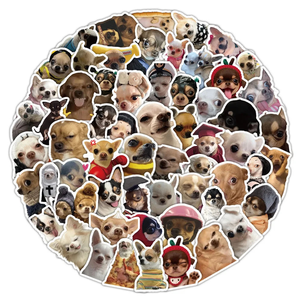 80Pcs Realistic Chihuahua Stickers | Cute Abstract Animal Decals for Journal & Storage Box