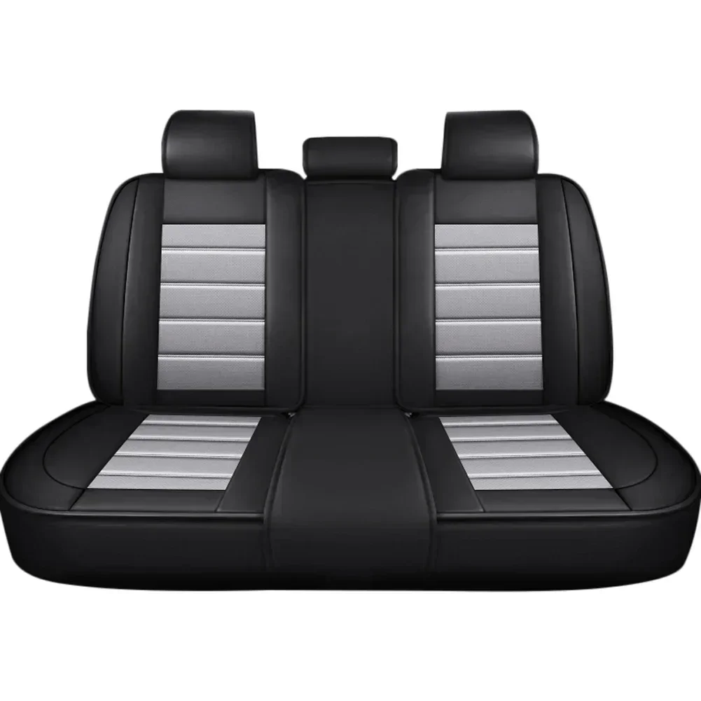 Volledige set autostoelhoezen PU-leer voor en achter gespleten bankbeschermer vier seizoenen universeel geschikt voor de meeste auto-SUV-autoaccessoires