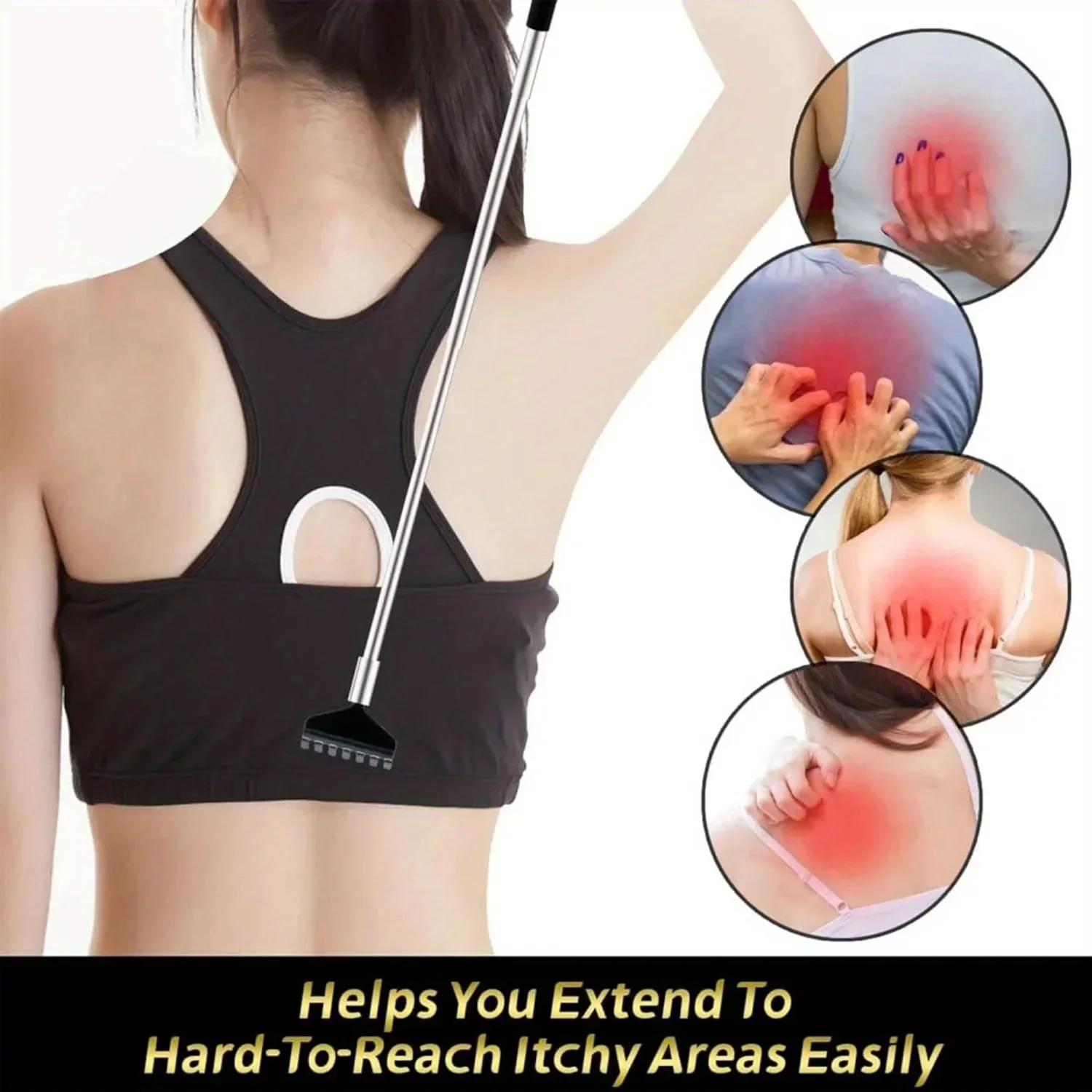 

1PCS Adjustable Back Scratcher Steel Back Massage Telescopic Anti Itch Claw Massager Back Massage Scratcher Itch Massage Tool