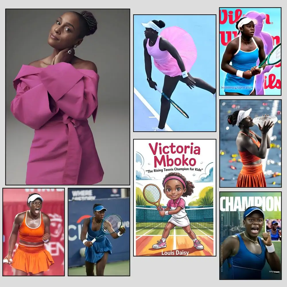 Dynamic Focused Athlete V-Victoria Mboko Poster For Bedroom Living Room Home Decor Festival Gift Birthday Present