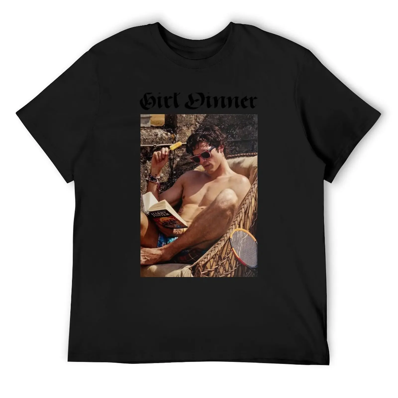 

Girl Dinner Jacob Elordi T-Shirt korean fashion basketball graphic tees quick-drying mens white t shirts