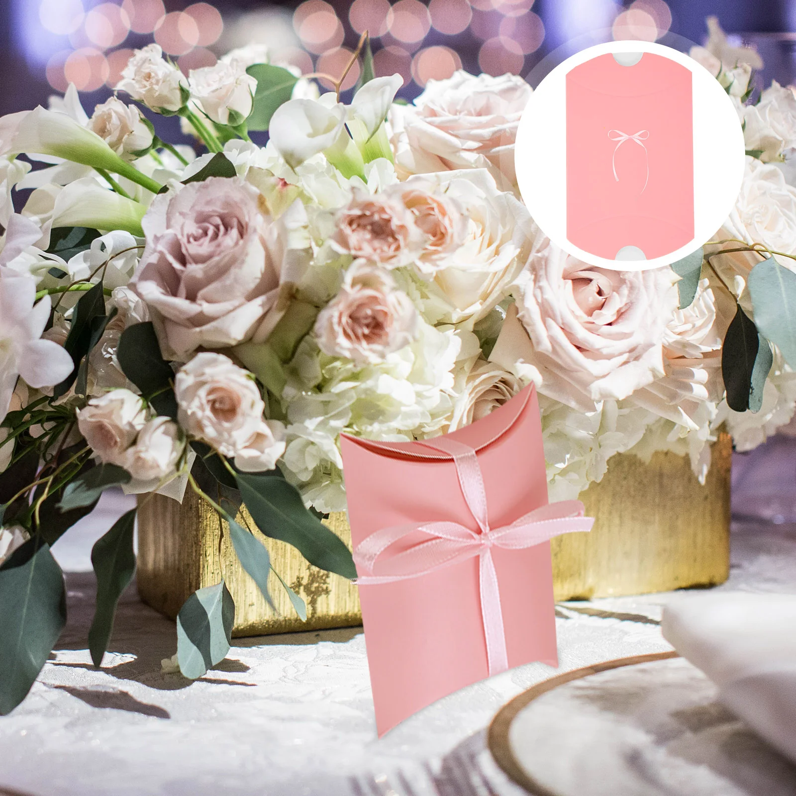 

100pcs Creative Wedding Paper Candy Box Lovely Pillow Shape Solid Color Packaging Gift Treats Goodies Boxes Party Supplies Eco