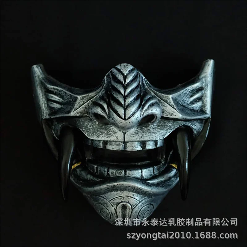 Halloween Evil Demon Kabuki Samurai Hannya Mask Latex/Resin Japan Prajna Ghost Latex Half Face Masks