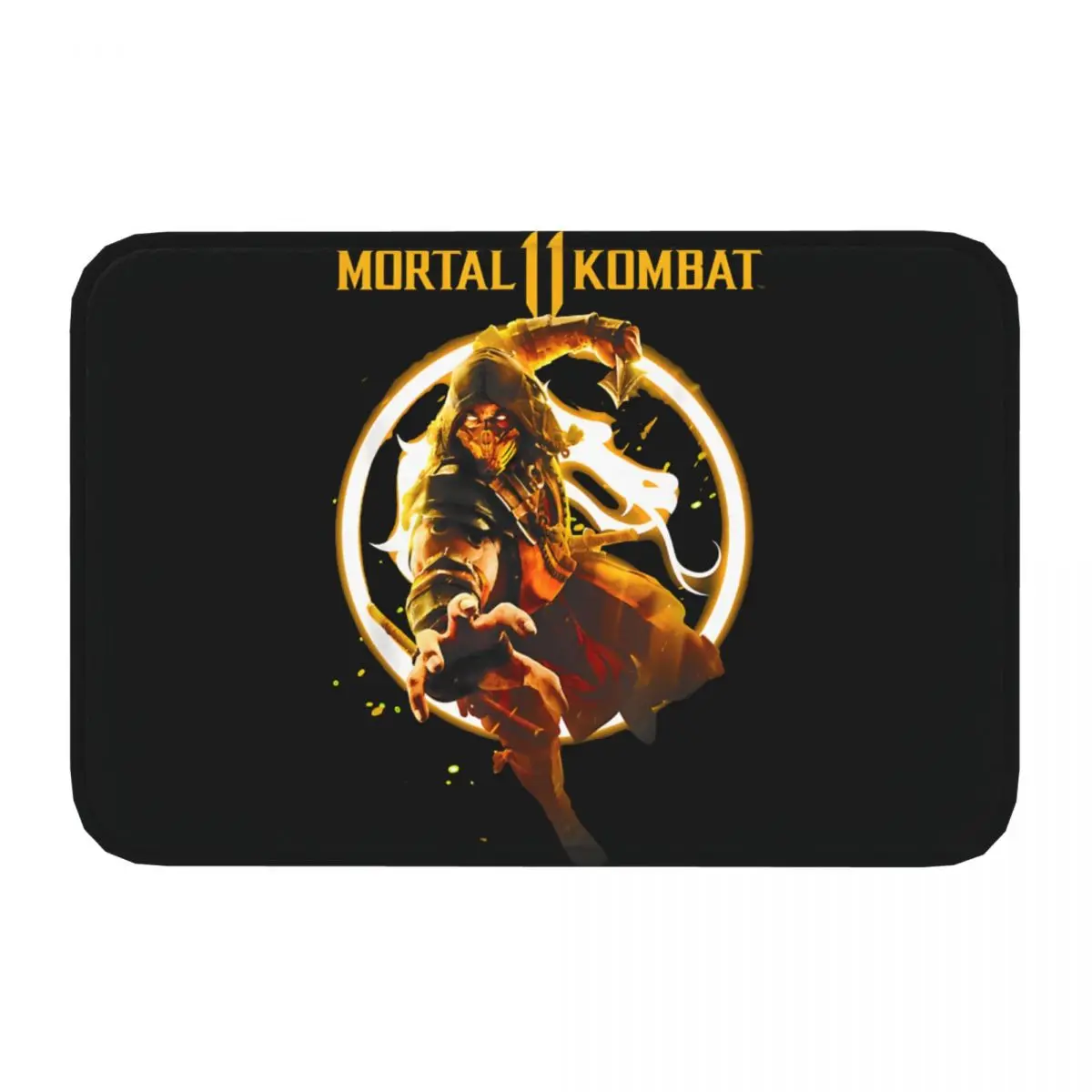 Mortal Kombat Anti-Slip Doormat Bath Mat Mortal Kombat 11 Scorpion Flames Balcony Carpet Welcome Rug Indoor Decor