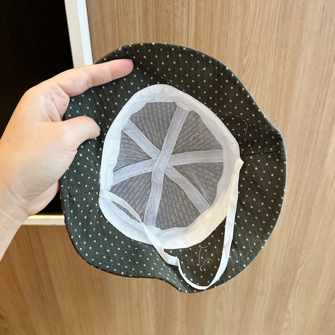 Sweet Bow Baby Fisherman Cap Retro Plaid Striped Kids Bucket Hats 3-18Month Infant Sunshade Basin Cap Large Brim Outdoor Sun Hat view 6