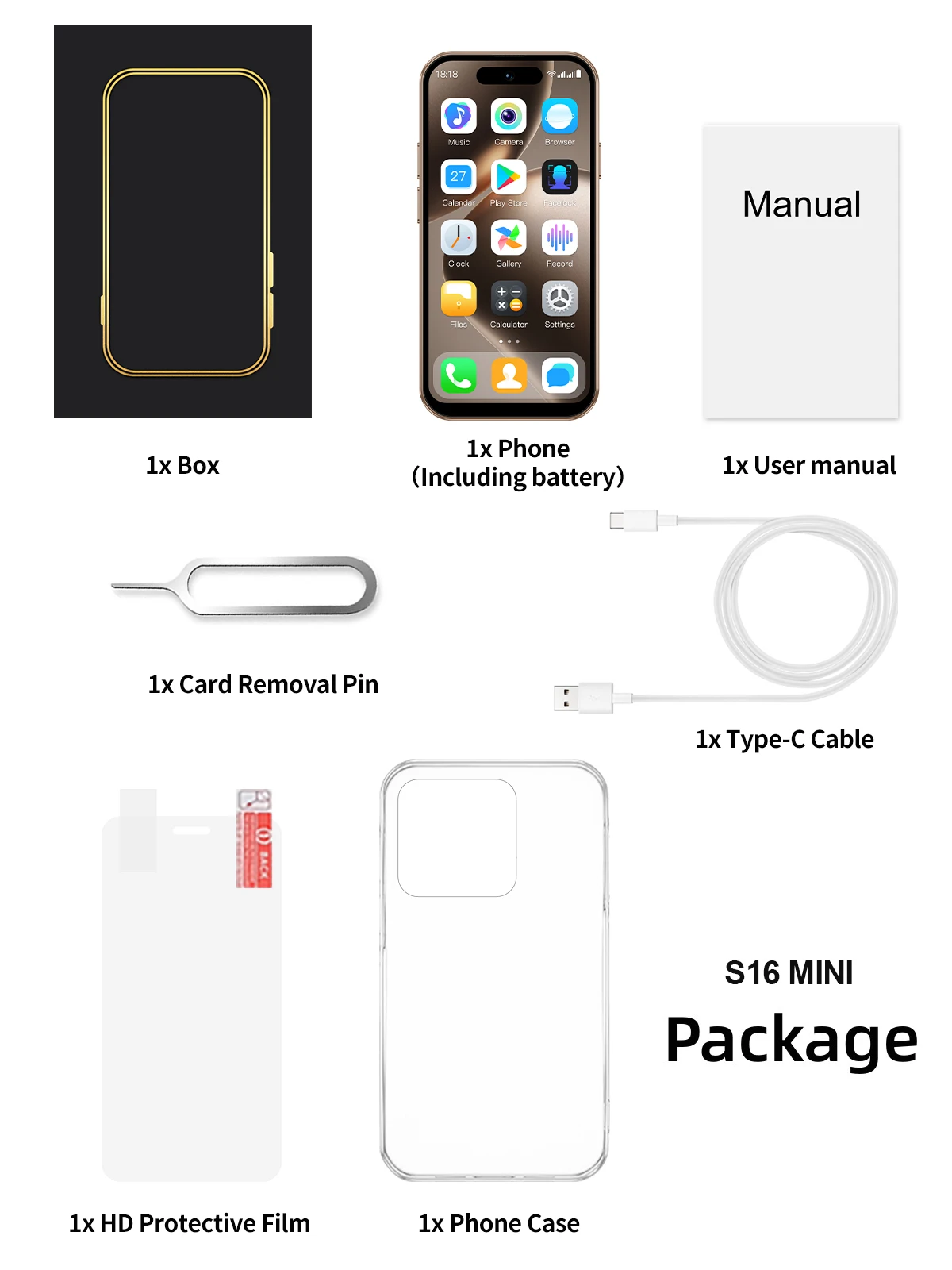 SERVO S16 MINI Android Pocket Smartphone 4G LTE 16GB/64GB Play Store WiFi Hotspot GPS Dual SIM 3.9" HD Screen Small Mobile Phone
