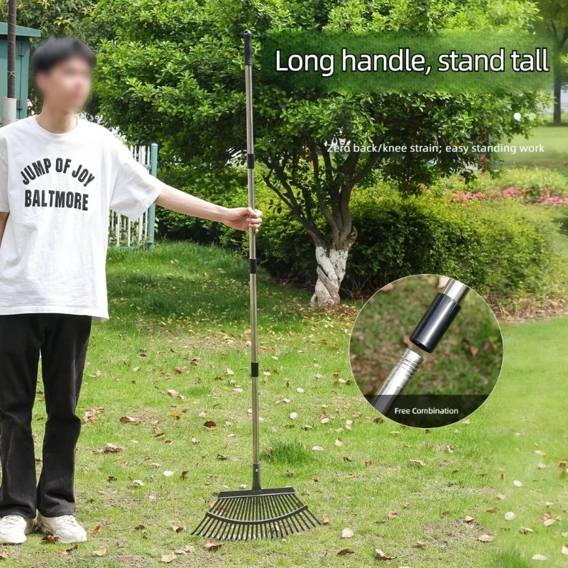 Sturdy Steel Telescopic Landscape Rakes Leaves Rakes For Yard Debris Cleanup high quality