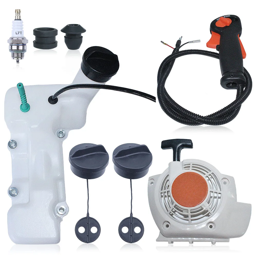 Pull rozrusznik odrzutowy korek zbiornika paliwa kosę spalinową przewód przepustnicy/W zestaw przełączników dla Stihl FS120 FS200 FS250 trymer kosa do zarośli