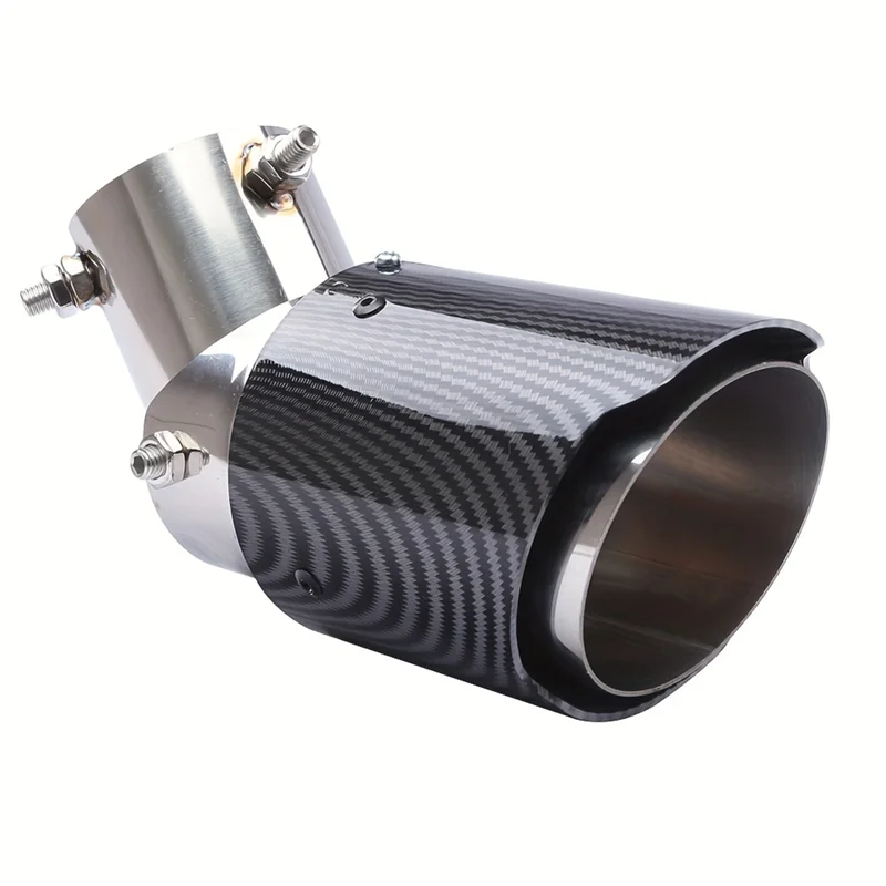 

NEW-Tailpipe Carbon Fiber Car Modification 63-89Mm Stainless Steel Adjustable Elbow ABS Plastic Shell