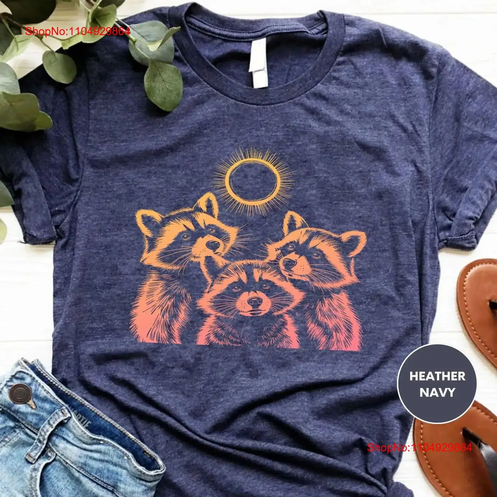 توتال كسوف الشمس الراكون تي شيرت 2025 عظيم أمريكي مضحك الساخر الراكون خمر غسلها مريحة أعلى لارتداء اليومي #1