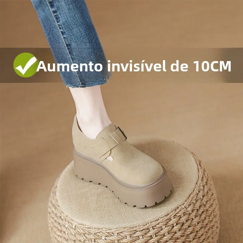 leather-material-10cm-heightening-women's-shoes-thick-bottom-slip-on-casual-fashion-round-toe-rubber-outsole