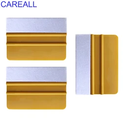 CAREALL-escobilla de goma para bordes de fieltro, herramientas de tintado de ventana, aplicador de película de envoltura de vinilo para coche, calcomanía, raspador de papel tapiz, espátula, limpiaparabrisas, 3 unidades