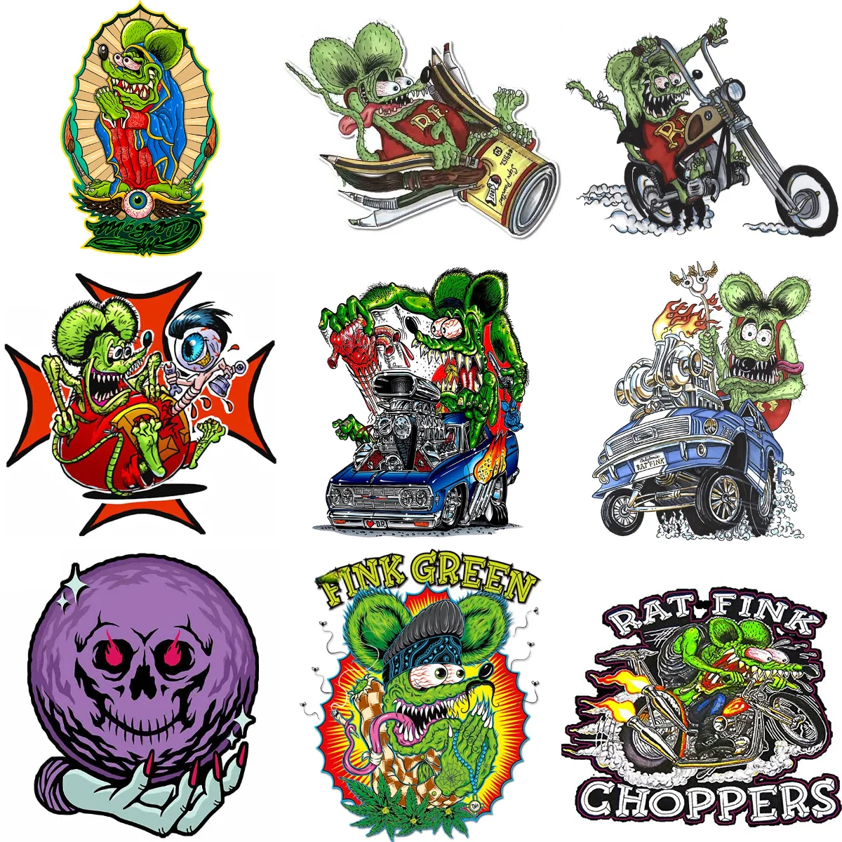 

Crazy Rat Fink Terrifying Creative PVC Sticker for Decorate Car Van Bicycle Window Wall Fridge Helmet Decal Accessorie