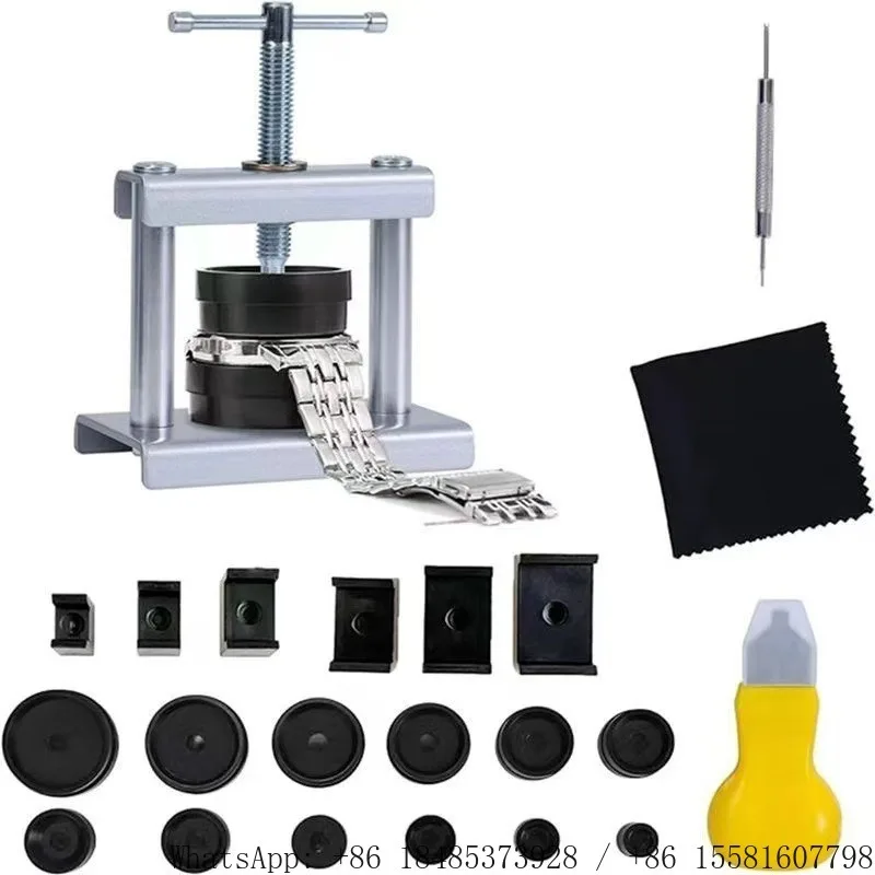Manual Watch Case Closing Press Tool with Multiple Dies,Watch Back Cover Press Machine Watch Repair Kit for Watch Battery Change