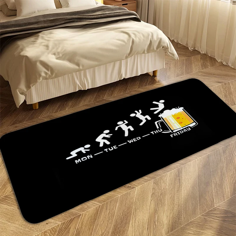 

Bathroom Mat Friday Beer Entrance Door Doormat Sleeping Room Floor Carpet Washable Non-slip Kitchen Mats Modern Home Decoration