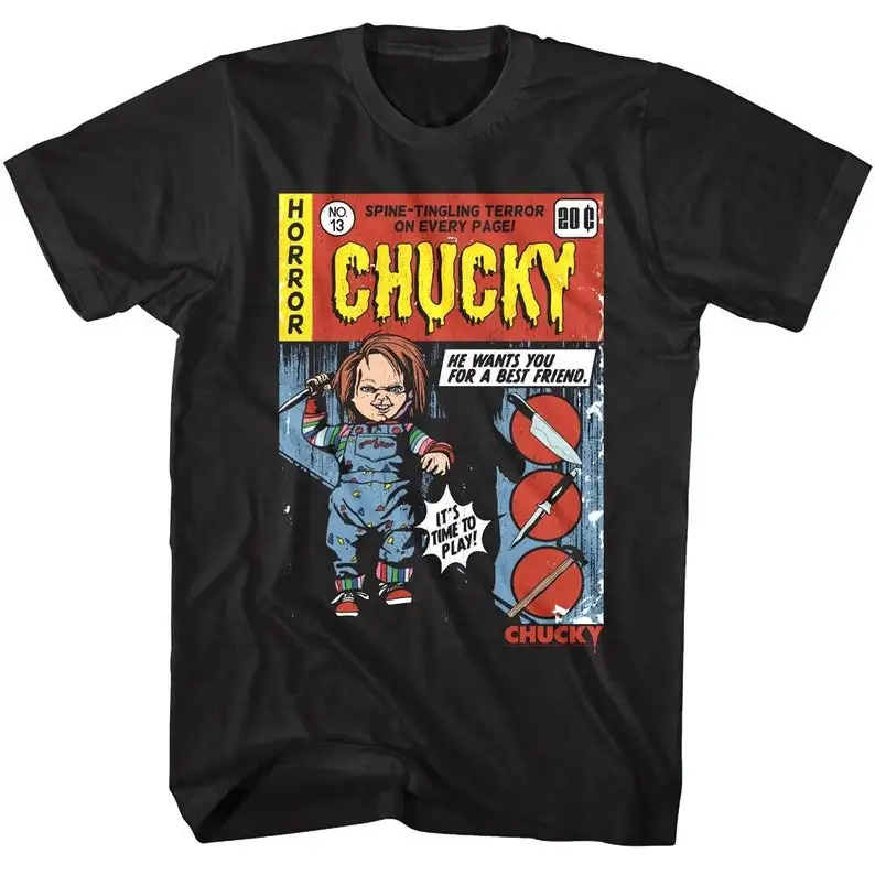 Childs Play Men's T Shirt Chucky's Comic Horror Graphic Tees