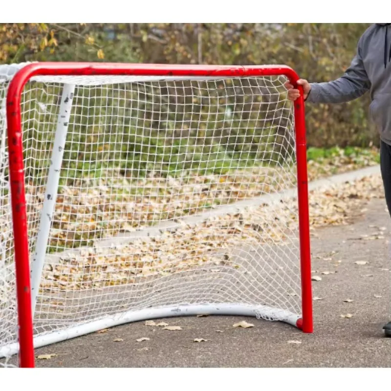 Knotless White Frame Outdoor Ice Hockey Goal Net