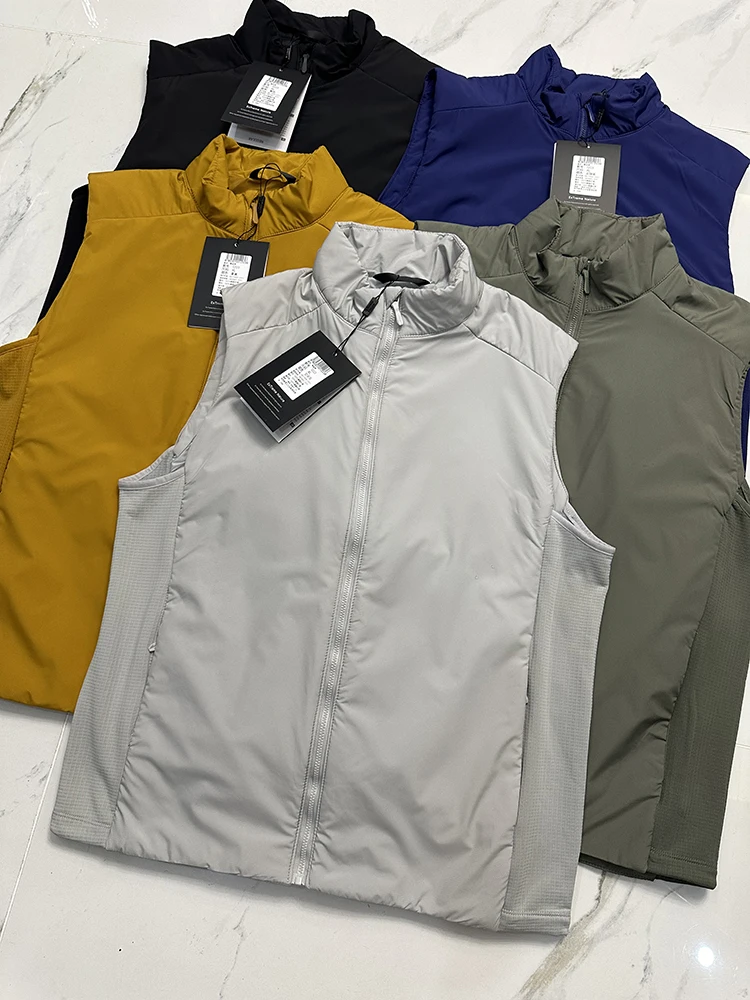 

Lightweight Outdoor Men's Cotton Vest Autumn Winter Warm Breathable Stand Collar Jaet Versatile Casual Polyester Fiber Zipper