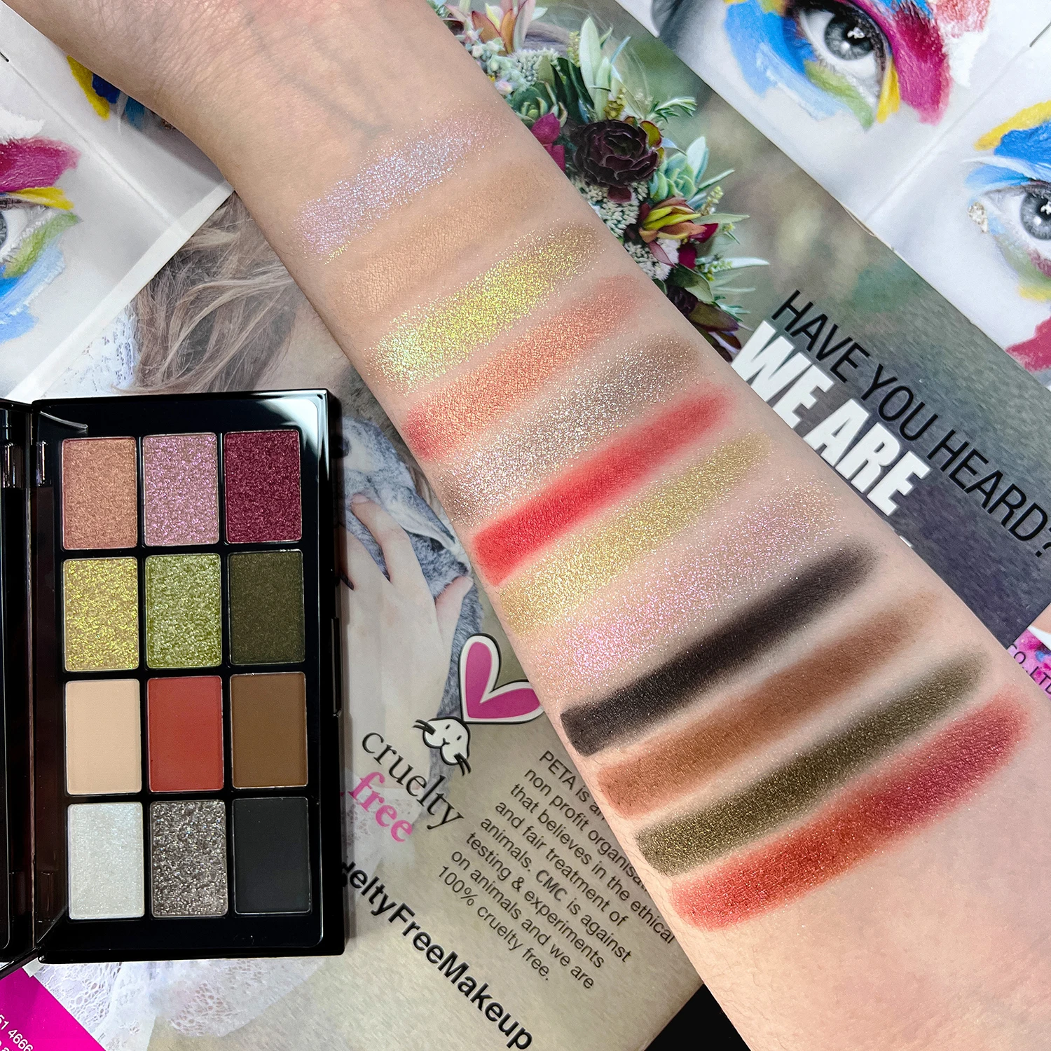 CHARMACY 12 Colors Glitter Eyeshadows Palette Shiny Long Lasting Waterproof Professional Eye Shadow Makeup for Women Cosmetics