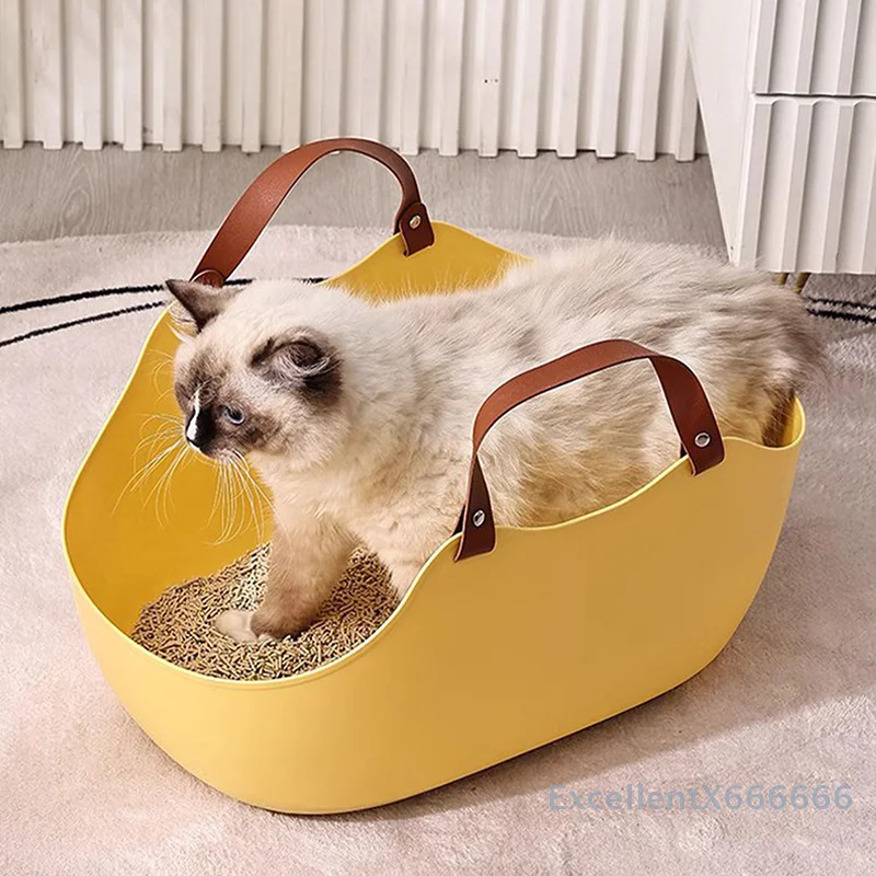 

Portable Kitty Sandbox Cat Litter Box Splashproof Cat Tray Cat Toilet Cleaning Basin Supplies Pet Toilet