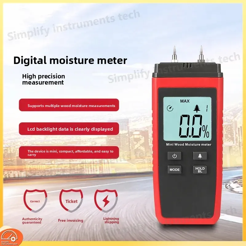 UT377A Wood Moisture Tester Digital Moisture Meter for Wood Lumber Timber Building Construction DIY Home Renovation Carpenter