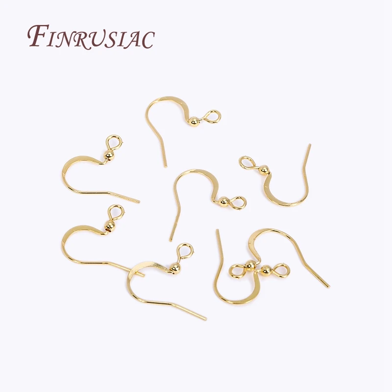 18K Gold Plated Ear Wire With Loop And Bead,Earring Hooks Accessories DIY Earring Findings Jewelry Making