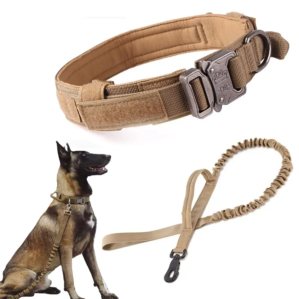 Tactical Dog Collar Leash Military Adjustable Duarable Nylon German Shepard For Medium Large Walking Training Pet Accessories