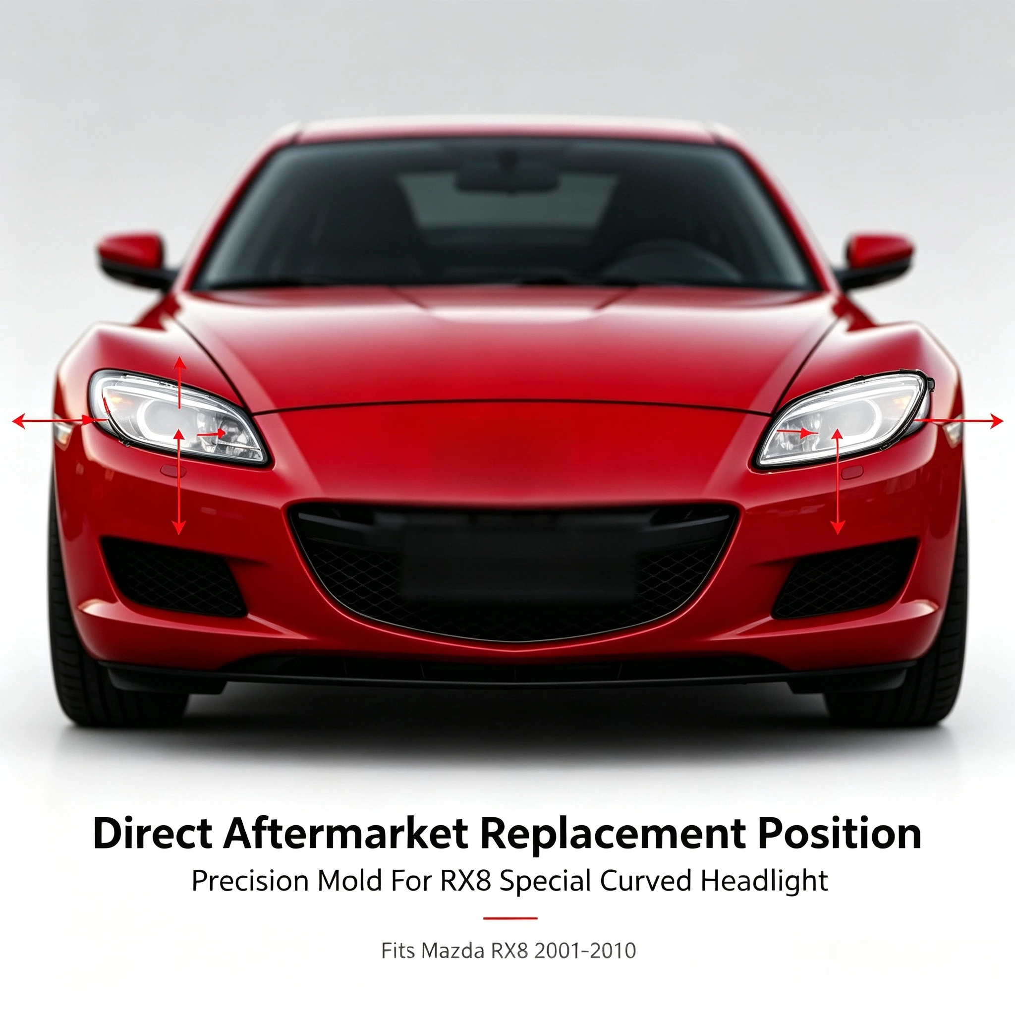 Moggic Headlight Lens Cover For Mazda RX8 2001-2010 Left Right Optional Butyl Seal Glue Replacement Shell