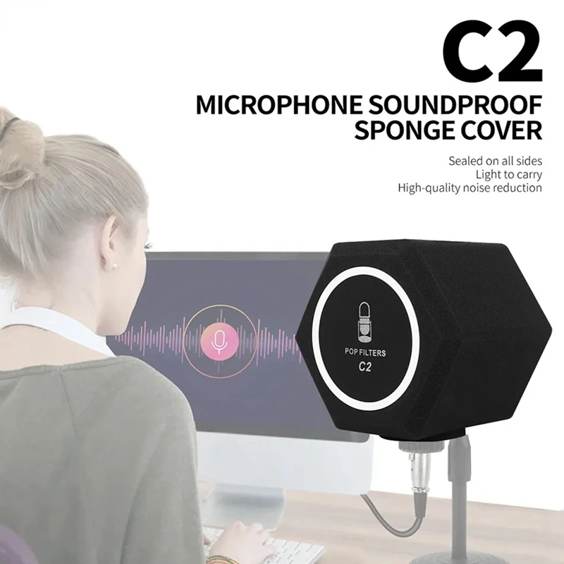 Mic Noise Reduction Wind Screen Mic Wind Screen Acoustic For Record Studios Mic Sound-Absorbing Foam Vocal Isolation Ball