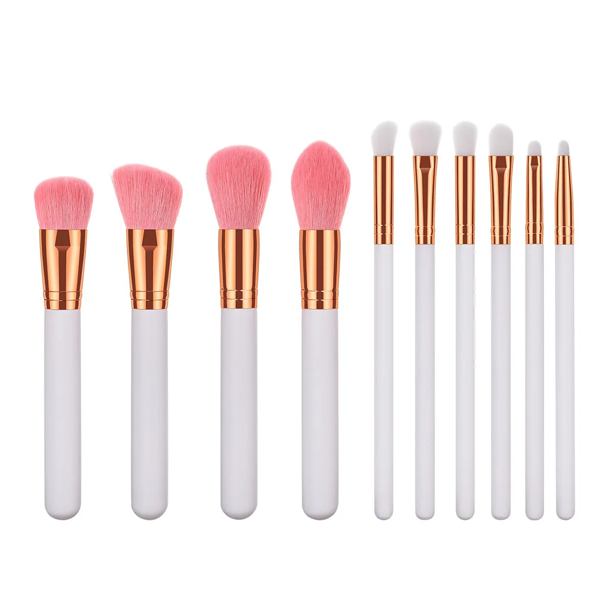10Pcs Wooden Handle Makeup Brushes Goat Hair Professional Set Face Powder Blush Eye Shadow Concealer Cosmetics