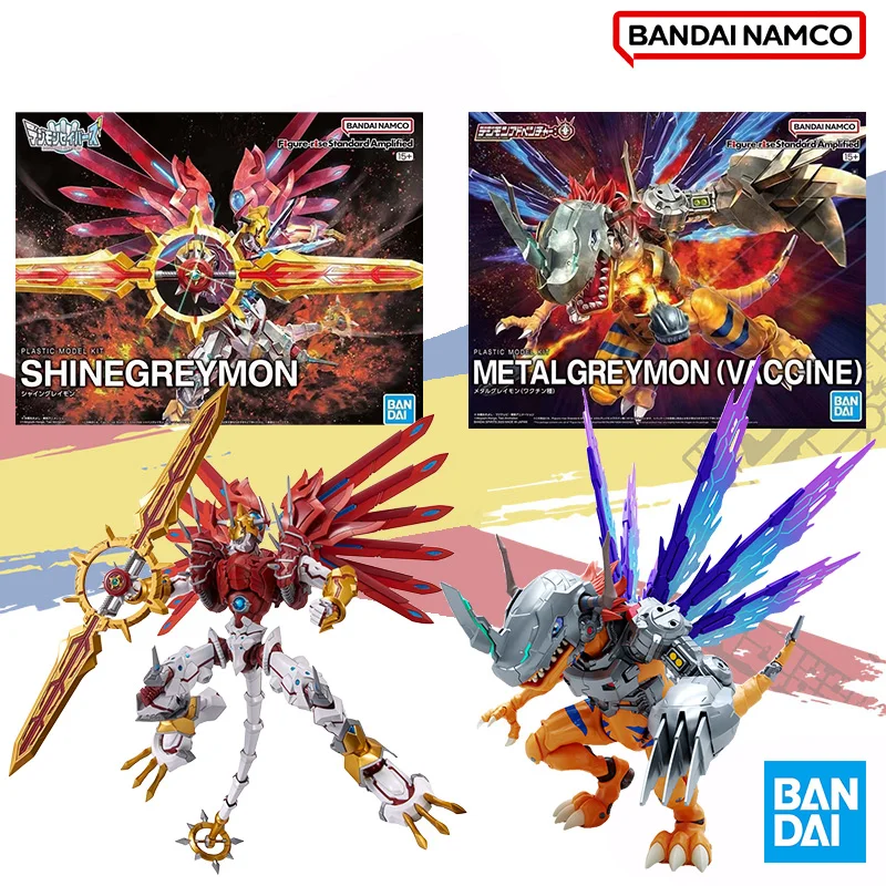 Bandai In shock Figure-rise Standard Amplified SHINEGREYMON METALGREYMONVACCINE Anime Action Figure Assembly Model Kit Robot Toy